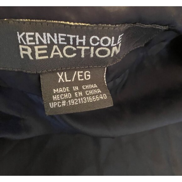 Kenneth Cole Reaction Winter Black Quilted Puffer Coat Zip Front High Collar XL - Picture 12 of 14